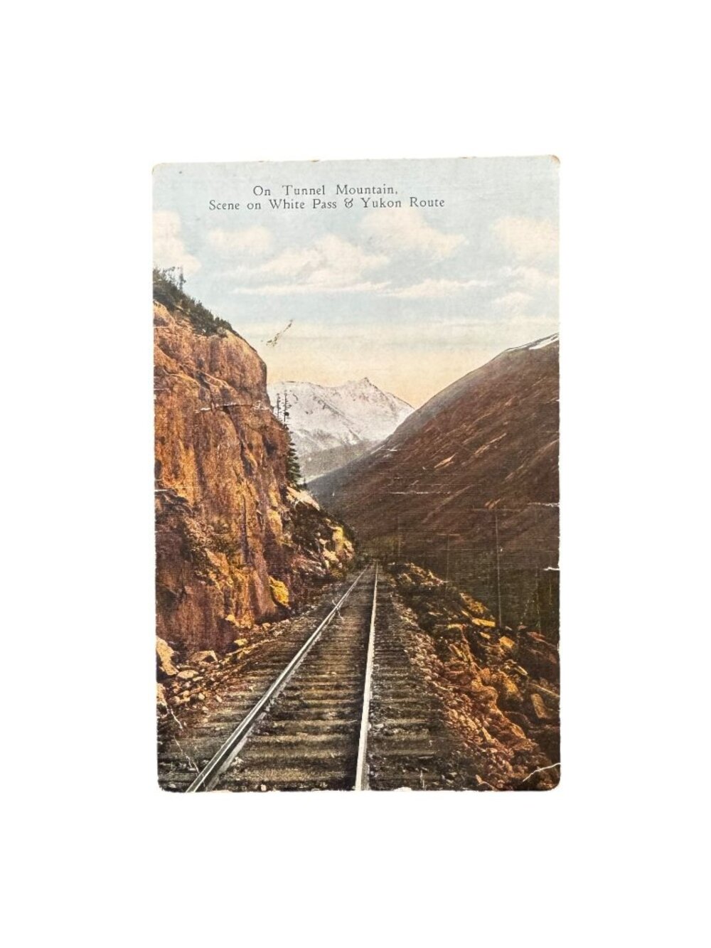 "On Tunnel Mountain" Vintage Postcard White Pass Yukon Route Railroad Scene